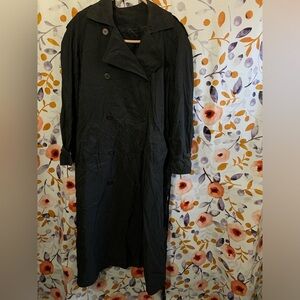 Black Trench Coat Sz M/L